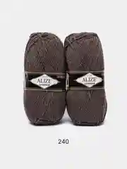 Коричневый пряжа Alize Lanagold, комплект 2 штуки, 3 штуки, 49% шерсть, 51% акрил, 100 г, 240 м,Ч1