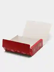 Алый коробка подарочная новогодняя на ленточке. 31*24,5*9 см