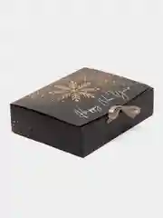 Угольный коробка подарочная новогодняя на ленточке. 31*24,5*9 см