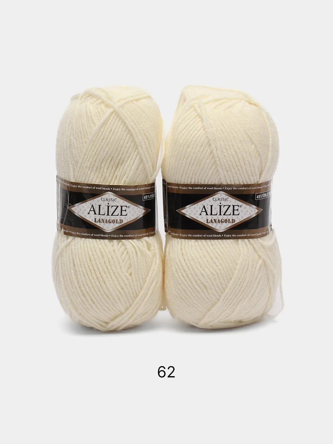 Прозрачный пряжа Alize Lanagold, комплект 2 штуки, 3 штуки, 49% шерсть, 51% акрил, 100 г, 240 м,Ч1