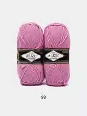 Розовый пряжа Alize Lanagold, комплект 2 штуки, 3 штуки, 49% шерсть, 51% акрил, 100 г, 240 м,Ч1