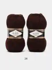 Шоколадный пряжа Alize Lanagold, комплект 2 штуки, 3 штуки, 49% шерсть, 51% акрил, 100 г, 240 м,Ч1