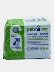 Пеленка впитывающая одноразовая Petmil WC 60*40см для животных с САП, 30шт