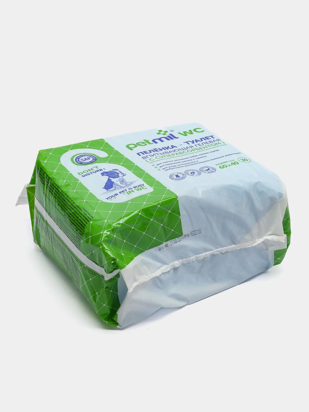 Пеленка впитывающая одноразовая Petmil WC 60*40см для животных с САП, 30шт