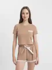 Карамельный пижама женская, с шортами