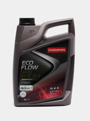 Автомобильное синтетическое моторное масло Champion Eco Flow, 5w30, SP/RC, D1-3, 4 л