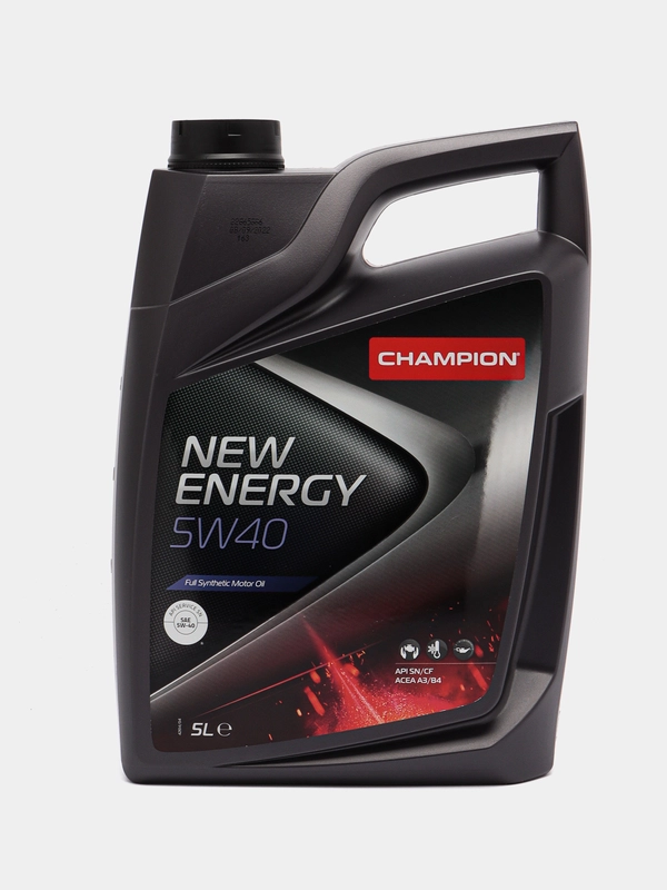 Автомобильное синтетическое моторное масло Champion New Energy 5w40, API SN/SF, 5 л