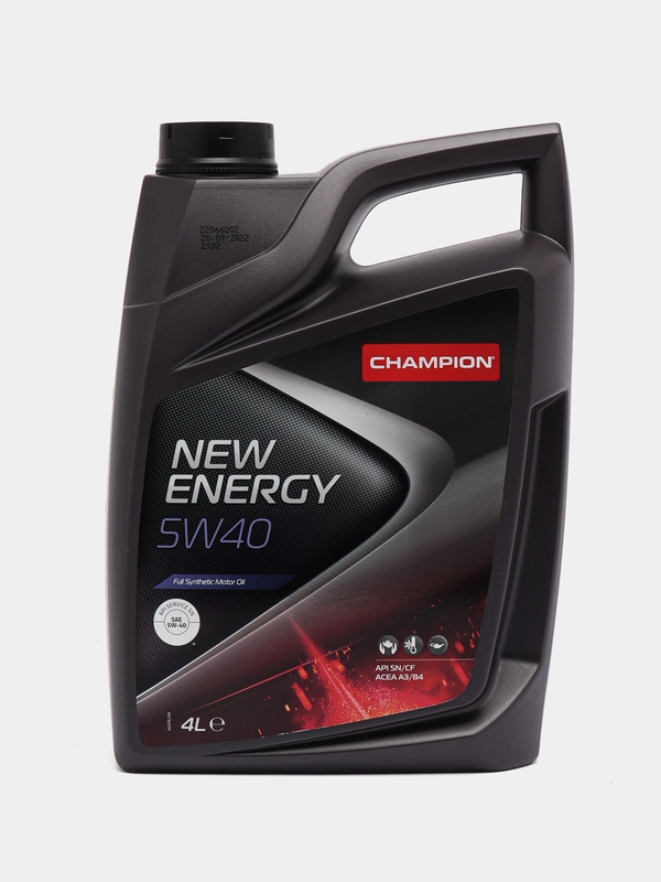 Синтетическое моторное масло Champion New Energy 5w40 API SN/SF, 4 л