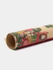 Бронзовый крафтовая подарочная упаковочная бумага новогодняя с различным принтом Новый Год 1 лист