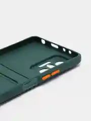 Тёмно-зелёный чехол XIAOMI Redmi Note 10 Pro с карманом для пластиковой карты