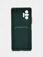 Тёмно-зелёный чехол XIAOMI Redmi Note 10 Pro с карманом для пластиковой карты