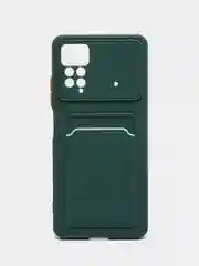 Тёмно-зелёный чехол XIAOMI REDMI NOTE 12 PRO 4g / REDMI NOTE 11 PRO/ Redmi Note 11e pro карман для карты