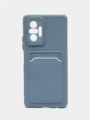 Серый чехол XIAOMI Redmi Note 10 Pro с карманом для пластиковой карты