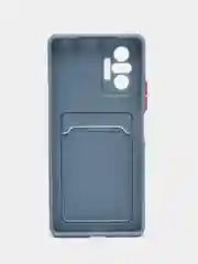 Серый чехол XIAOMI Redmi Note 10 Pro с карманом для пластиковой карты