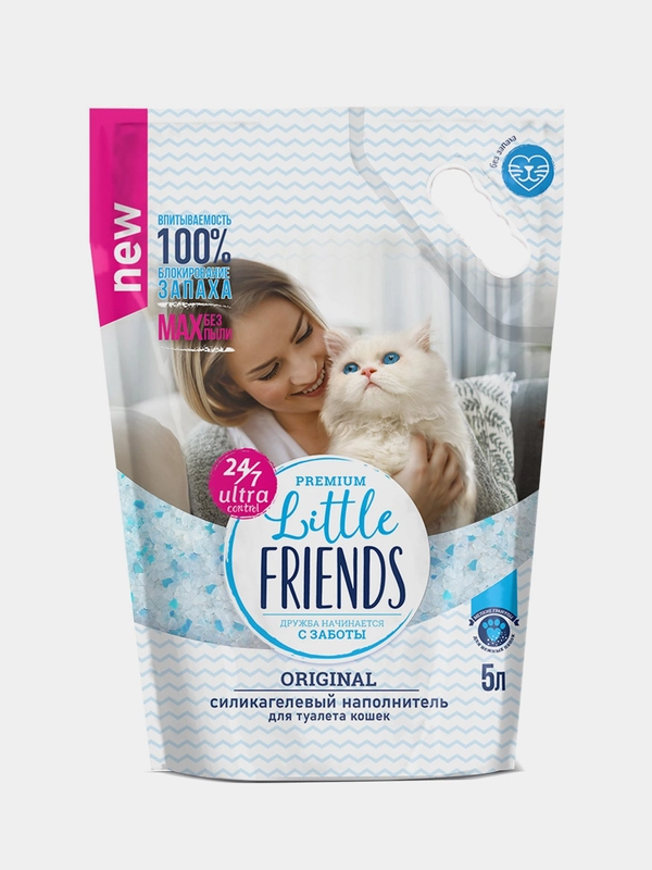 Наполнитель силикагелевый для кошачьего туалета Little Friends Original, 5 л