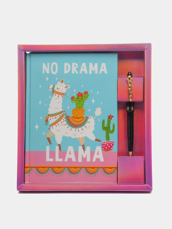 Женский подарочный набор "NO DRAMA. LLAMA": ежедневник, ручка