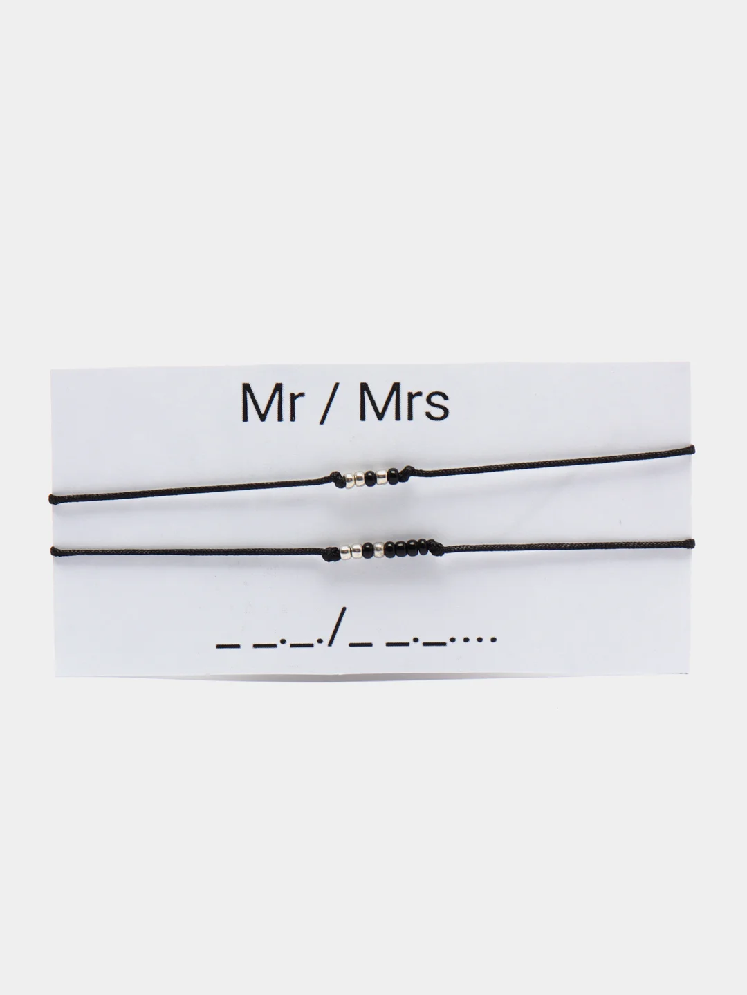 Черный парные браслеты Морзе "Mr/ Mrs"