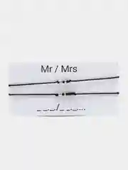 Черный парные браслеты Морзе "Mr/ Mrs"