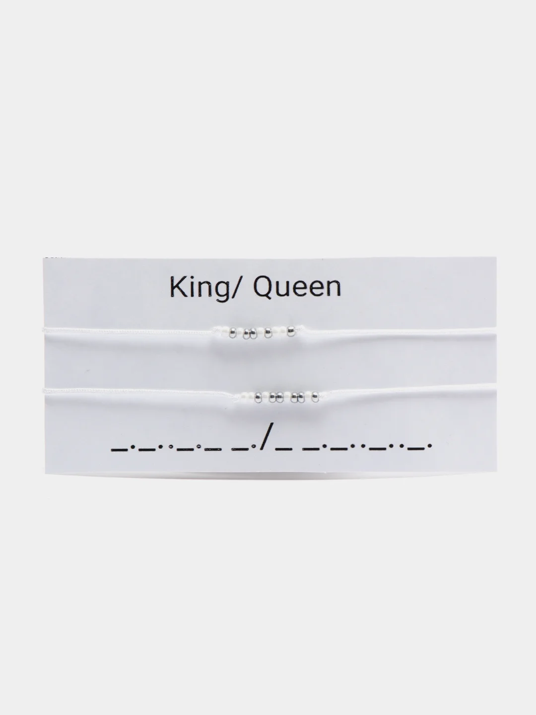Белый парные браслеты Морзе "King/ Queen"