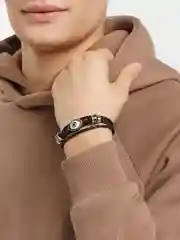 Черный браслет "От сглаза", унисекс, кожа/ Браслет мужской, женский