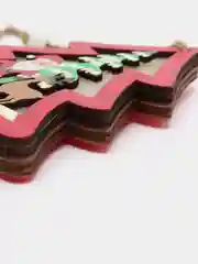 Красный новогодняя ёлочная игрушка из дерева, светящаяся ёлочная игрушка