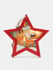 Алый новогодняя ёлочная игрушка из дерева, светящаяся ёлочная игрушка