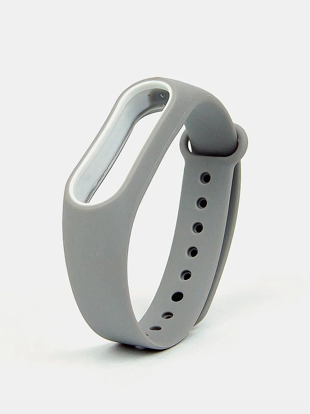 Серый силиконовый ремешок на Xiaomi Mi Band 2