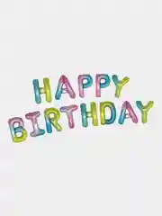 Белый гирлянда из воздушных шариков Happy Birthday, гирлянда-растяжка, шары на день рождения