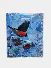 Синий новогодние пакеты, ламинированные, набор, 37 x 46 см