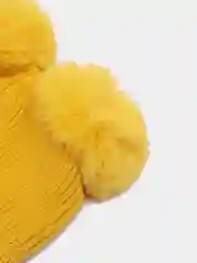 Горчичный шапка демисезонная, для девочки, на флисе