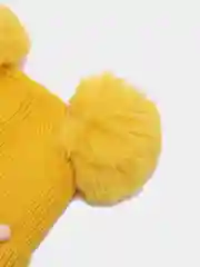 Желтый шапка демисезонная, для девочки, на флисе