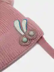 Коралловый меланж шапка демисезонная, для девочки, на флисе