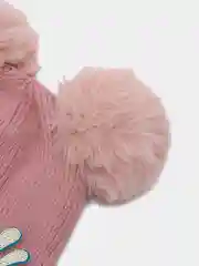 Коралловый меланж шапка демисезонная, для девочки, на флисе