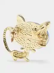 Небесно-голубой брошь с опаловым камнем "Кошка"