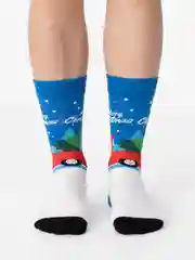 Индиго новогодние носки для женщин и мужчин
