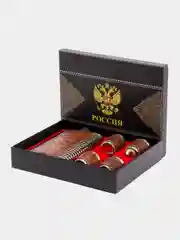 Серый подарочный набор, мужской: фляга с рюмками