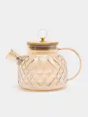 Золотой чайник заварочный, стеклянный, с бамбуковой крышкой, 1000 мл