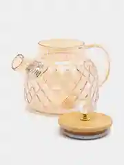 Золотой чайник заварочный, стеклянный, с бамбуковой крышкой, 1000 мл
