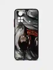 Бордовый чехол с ярким рисунком/принтом на Xiaomi Poco M4 Pro 4G 6,43" (Сяоми Поко М4 Про 4G 6.43")