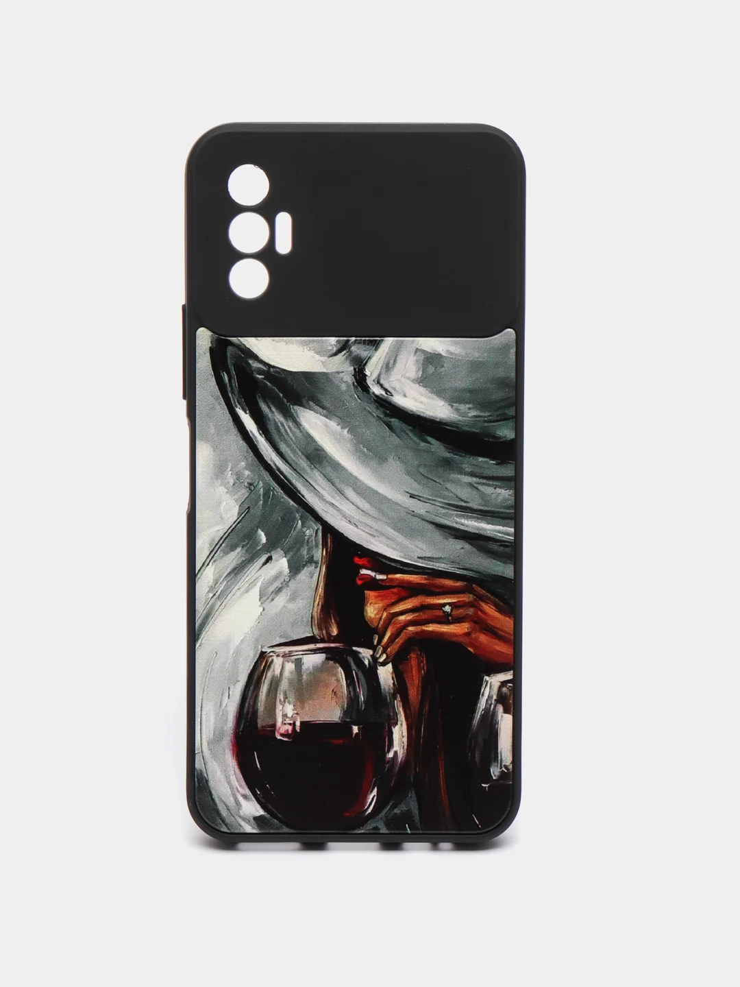 Бордовый чехол с рисунком на Tecno Spark 8P (Текно Спарк 8П)
