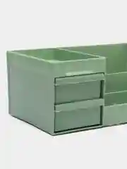 Зеленый органайзер для хранения косметики, канцелярии, мелочей, пластиковый, контейнер
