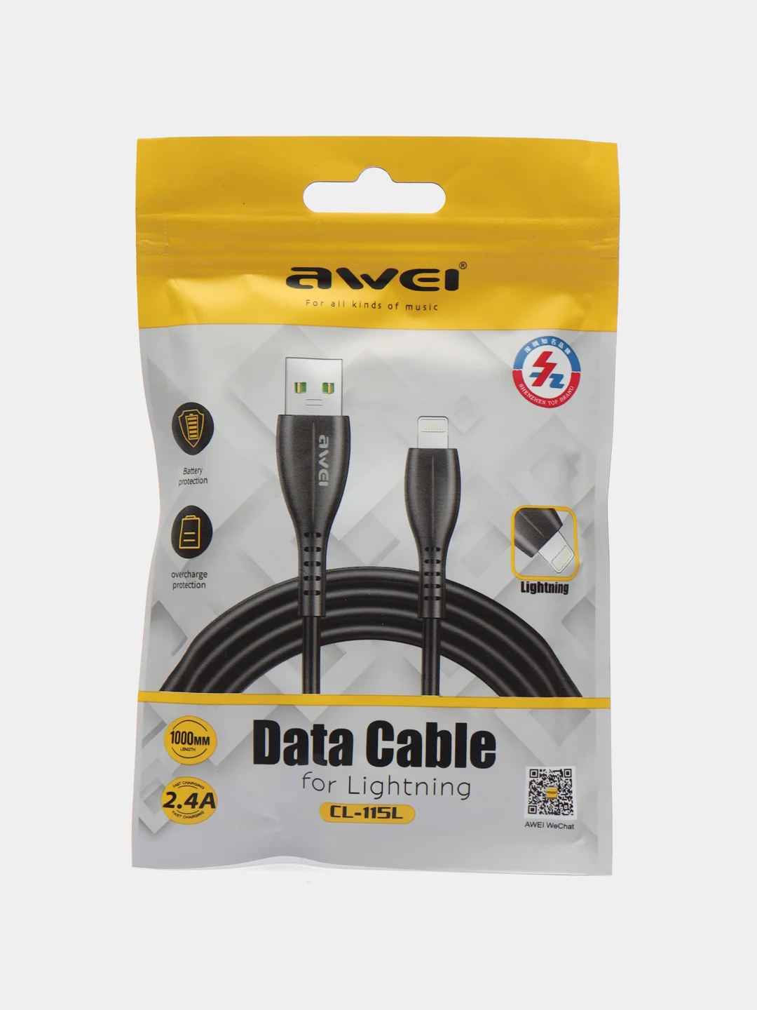 Кабель зарядный AWEI CL-115, Micro-USB, Type-C, Lightning