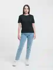 Черный футболка женская базовая