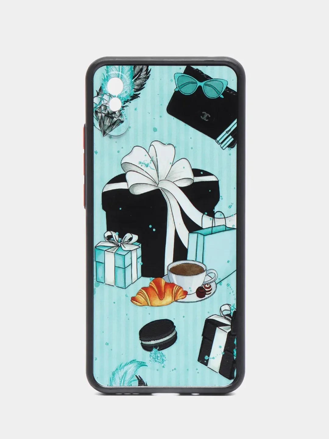 Бирюзовый чехол с рисунком на Xiaomi Redmi 9A (Сяоми Редми 9А)