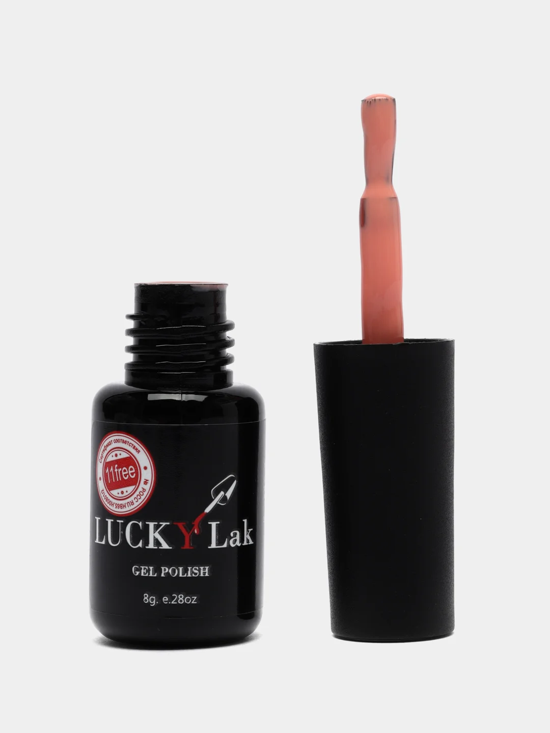 Кораллово-розовый гель лак для ногтей Luckylak Coler 10, 8 г, нюдовый, персиковый для маникюра и педикюра