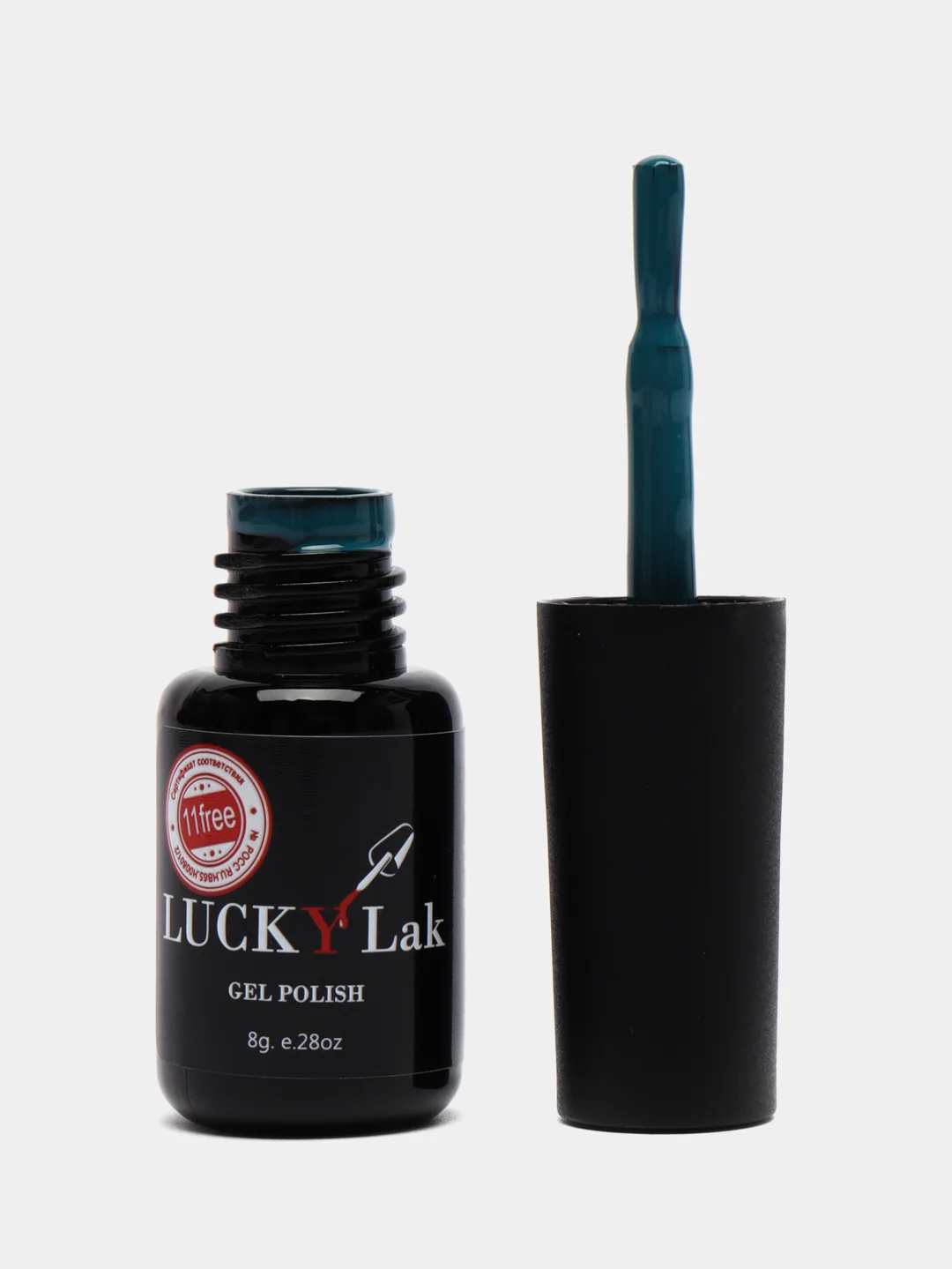 Тёмно-бирюзовый гель лак для маникюра и педикюра Luckylak Coler 04, 8g темный зеленый бирюзовый