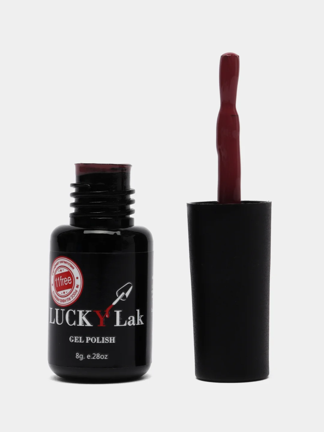Тёмно-бордовый гель лак для ногтей Luckylak Coler 02 8g, бордовый, бургунди для маникюра и педикюра