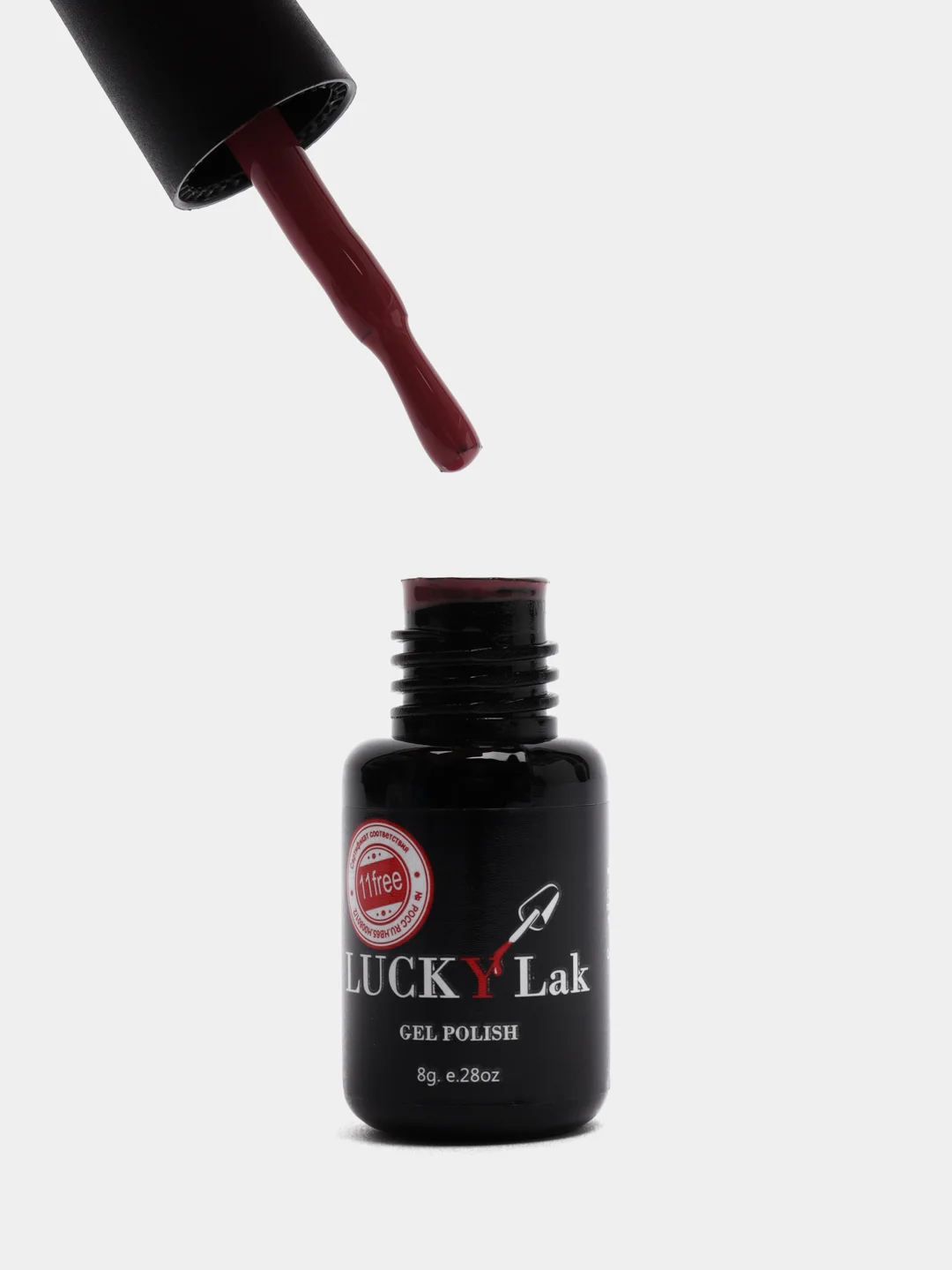 Тёмно-бордовый гель лак для ногтей Luckylak Coler 02 8g, бордовый, бургунди для маникюра и педикюра