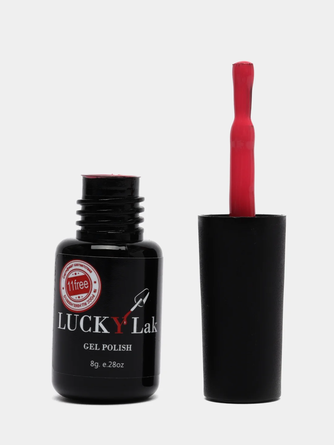 Вишнёвый гель лак Luckylak Kapsula 52, 8 g, розовый, вишневый для маникюра и педикюра