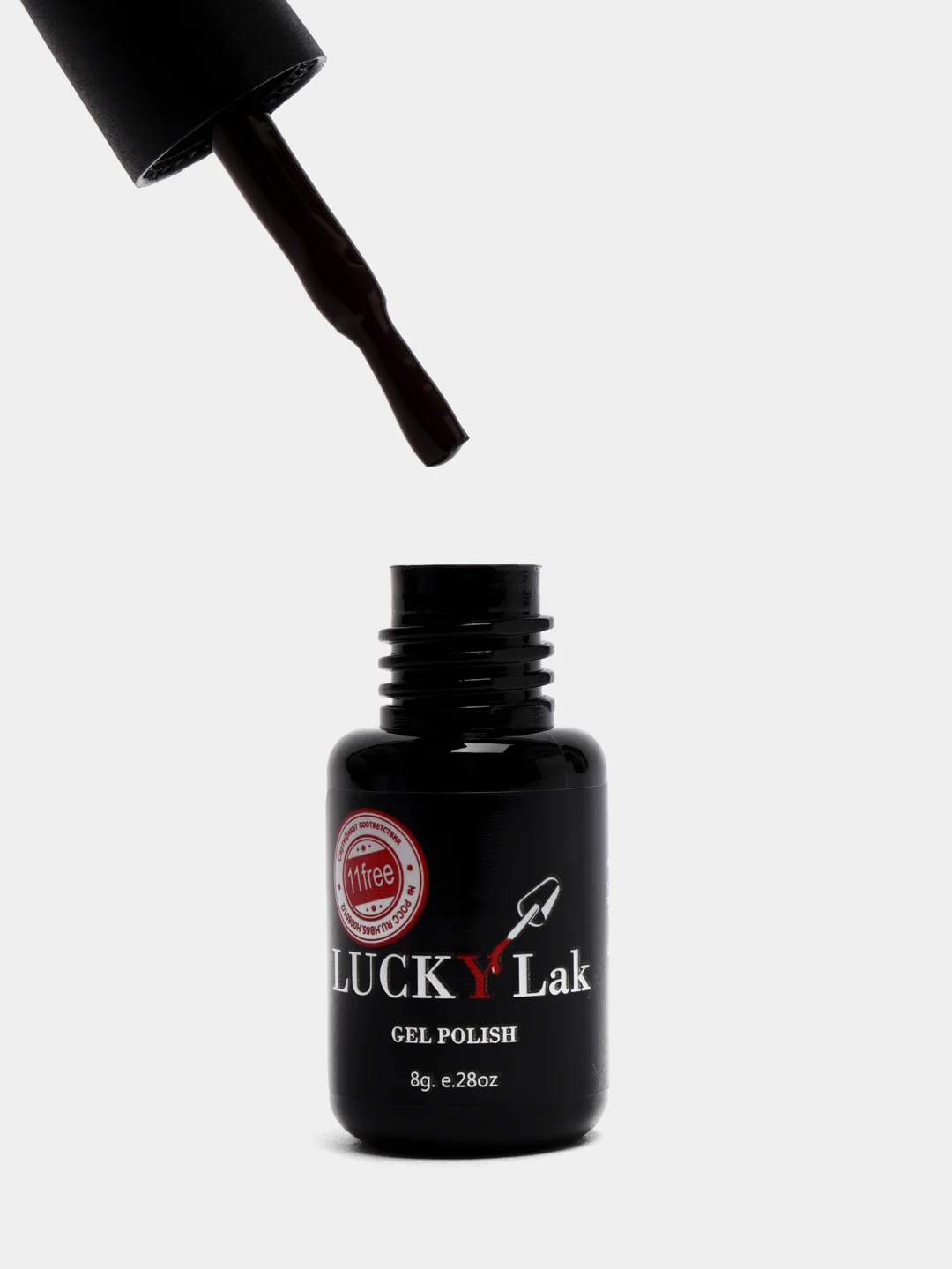 Тёмно-коричневый гель лак для ногтей Luckylak Coler 01 8g, коричневый для маникюра и педикюра